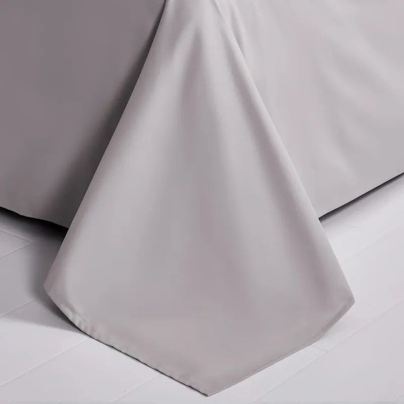 

Grey Queen King Family Duvet Cover Set Brushed Cotton Soft Solid Color 4Pcs Bedding Set with Bedsheet 2 Pillowcases Breathable