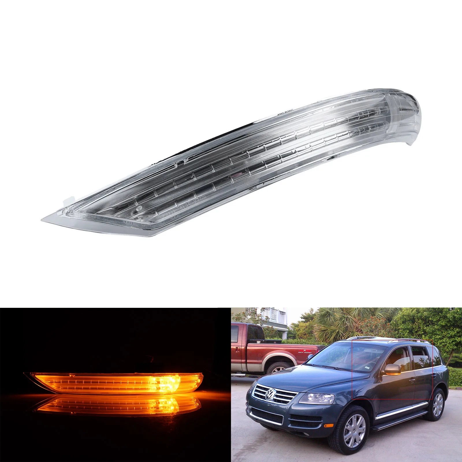 

ANGRONG 1X Left Side Wing Mirror Indicator LED Signal Light Lamps For VW Touareg 7L 2007-10