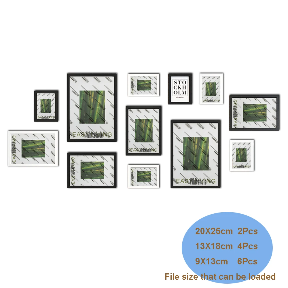 Деревянная рамка для фотографий настенная фоторамка свадебных пар черная белая