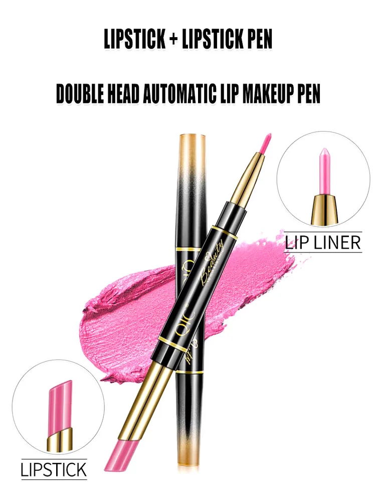 

Make-up double-headed lipstick pen waterproof and durable berry color thin tube lipstick lip liner pen