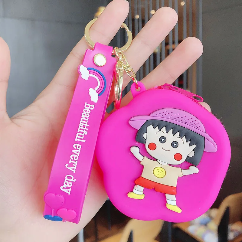 

Children's cartoon small change bag key chain girl heart bag key ring ring couple car key chain small doll accessories