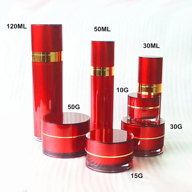 50 мл красный прямой круглый акриловый флакон пластиковая бутылка для