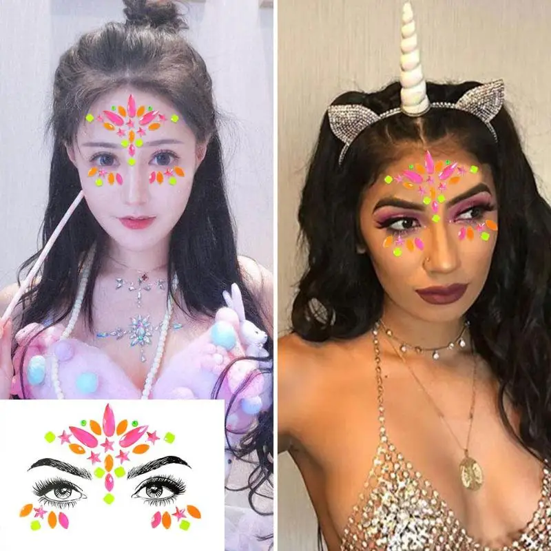 Блеск фестиваля вечерние уход за кожей лица макияж драгоценные камни стразы