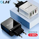 Сетевое зарядное устройство (адаптер) Olaf Quick Charge 3.0 с функцией быстрой зарядки, максимальный выход 18 Вт, цвет в ассортименте, вилка EUUS