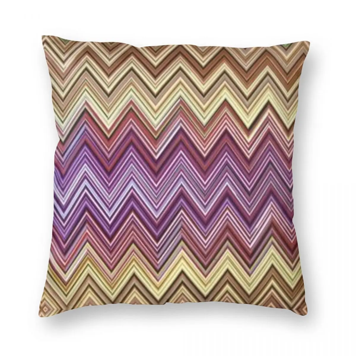 

Home Colorful Zig-zag Chevron Square Pillowcase Polyester Linen Velvet Creative Zip Decor Throw Pillow Case Room Cushion Cover