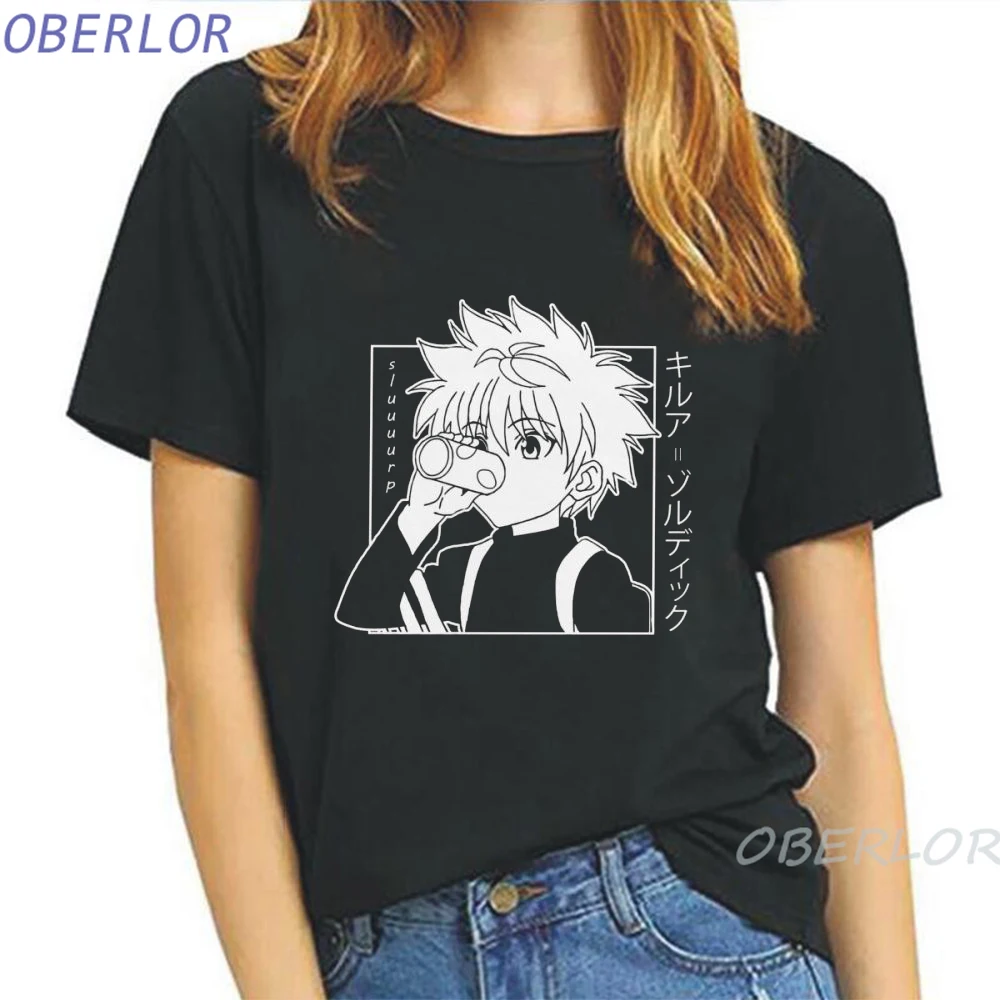 Футболка Hunter X Killua Baka женская с коротким рукавом и круглым вырезом | Женская