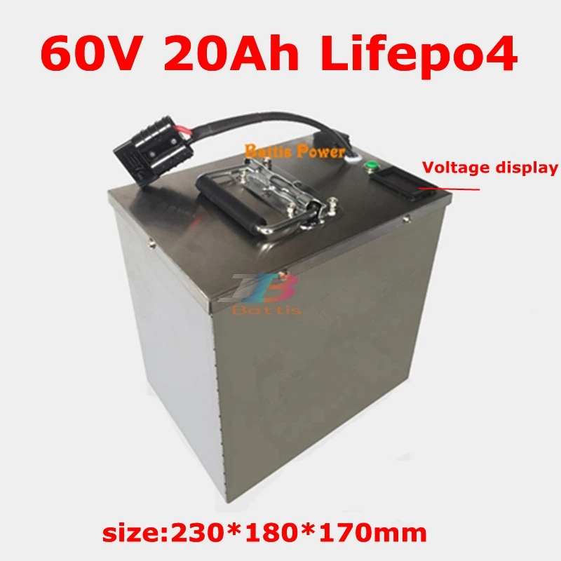 60V 20Ah lifepo4 батарея с BMS для 2000 Вт 2500 Электрический велосипед скутер скейтборд