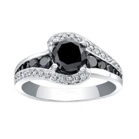 fashion black and white sapphire 925 sterling silver women wedding engagement natular gemstone jewelry ring size4 10