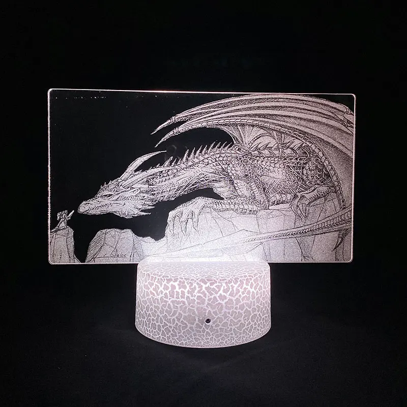 

Newest 3D Picture Lamp Movie Warrior Fights Dragon Fugure Led Night Light for Bedroom Decroation Colorful App Control Desk Lamp