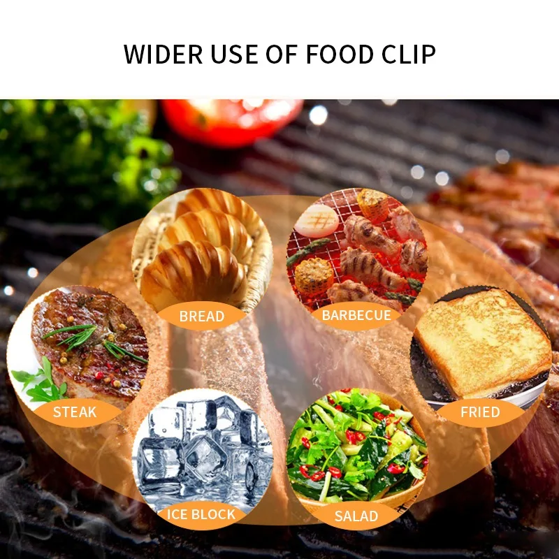 

BBQ Grilling Tong Kitchen Cooking Salad Bread Serving Tong Non-Stick Barbecue Clip Clamp Stainless Steel Tools Gadgets