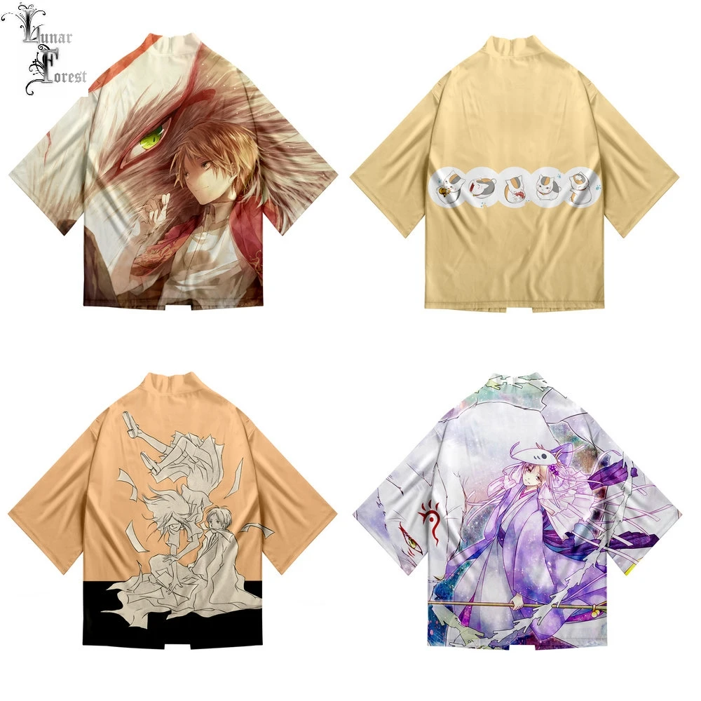 

Natsume Yuujinchou Cardigan Japanese Kimono Haori Yukata Cosplay Women/Men kimono Summer Shirt Short Sleeve Streetwear Loose