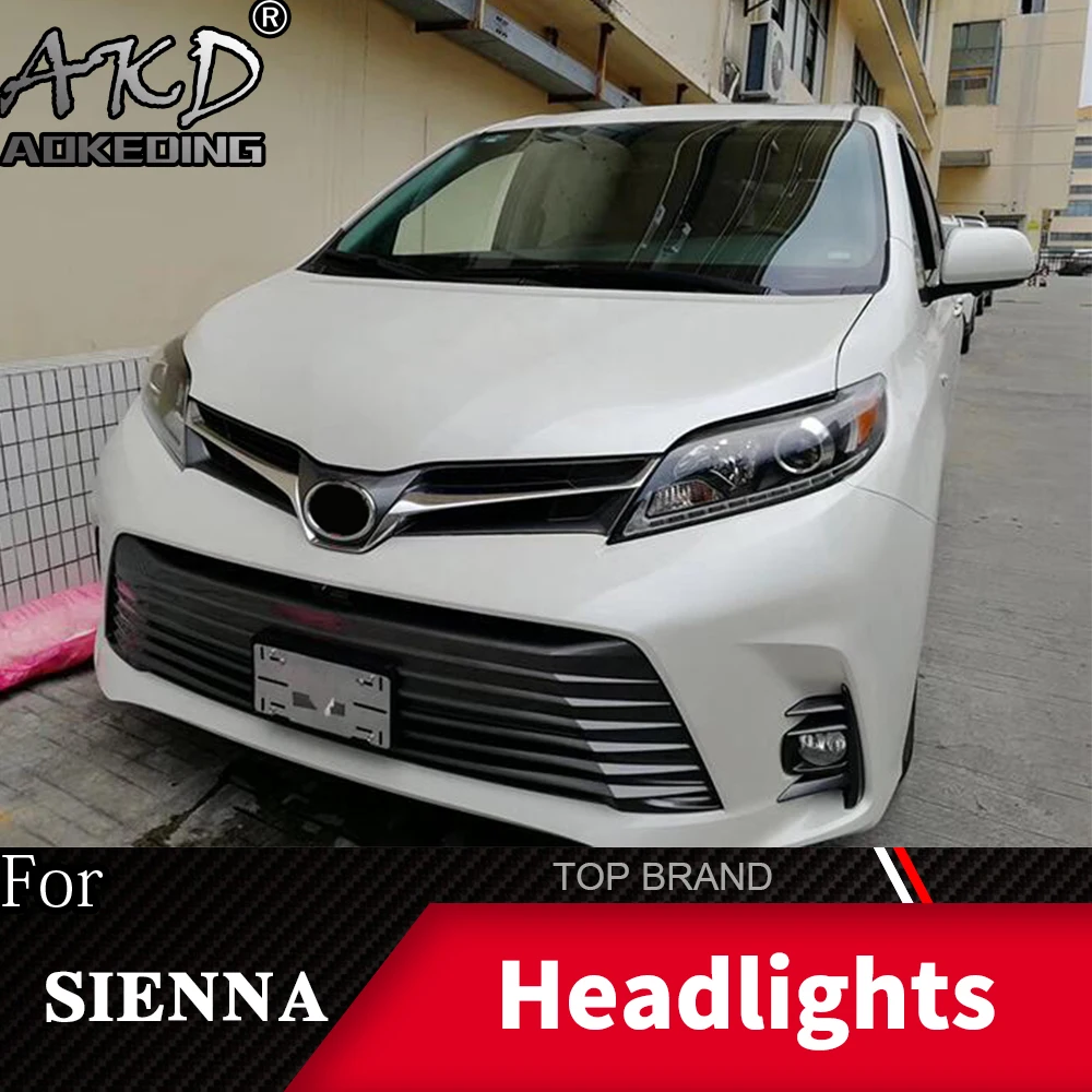 Фара для автомобиля Toyota Sienna 2011- фары Противотуманные фары Дневные ходовые огни DRL H7 светодиодный Биксеноновая лампа автомобильные аксессуары