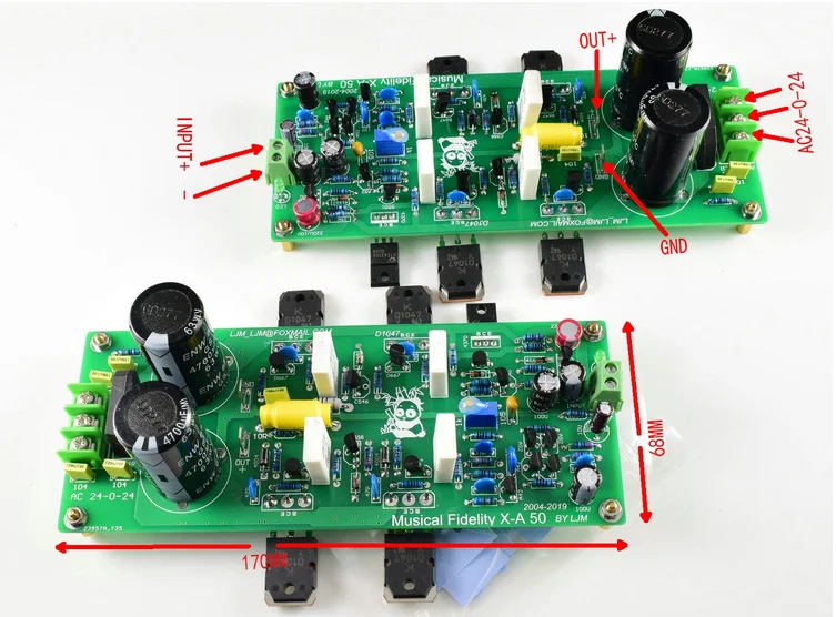 

1 Pair Classic Power Amplifier Board X50 Board Finished Mono Amplififer Power Supply Audio Board 100W