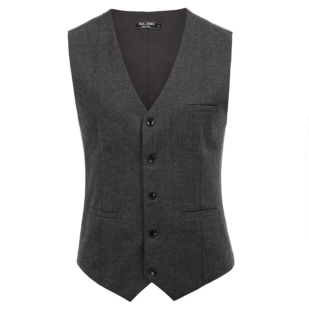 Men vest tops Slim Fit V-Neck Single Breasted Handkerchief Hem solid color business party office work wear Waistcoat Vest Coat | Мужская