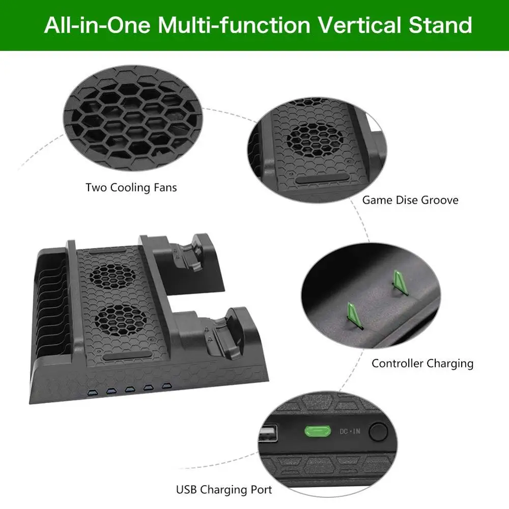 base support control for xbox x box one x s game console vertical stand accessories cooler cooling fan gamepad controller holder free global shipping