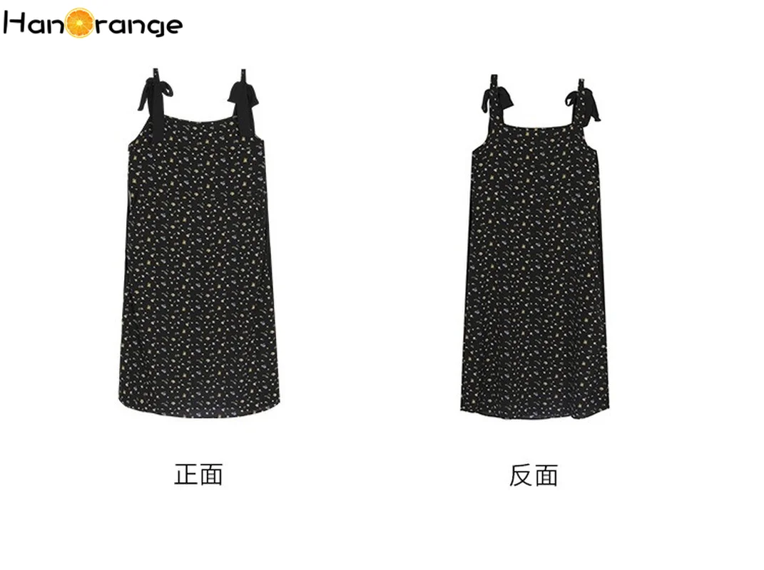 

Ties Floral Strap Dress Women 2021 Summer Sweet Loose Waist Long Dress pockets Casual Bow