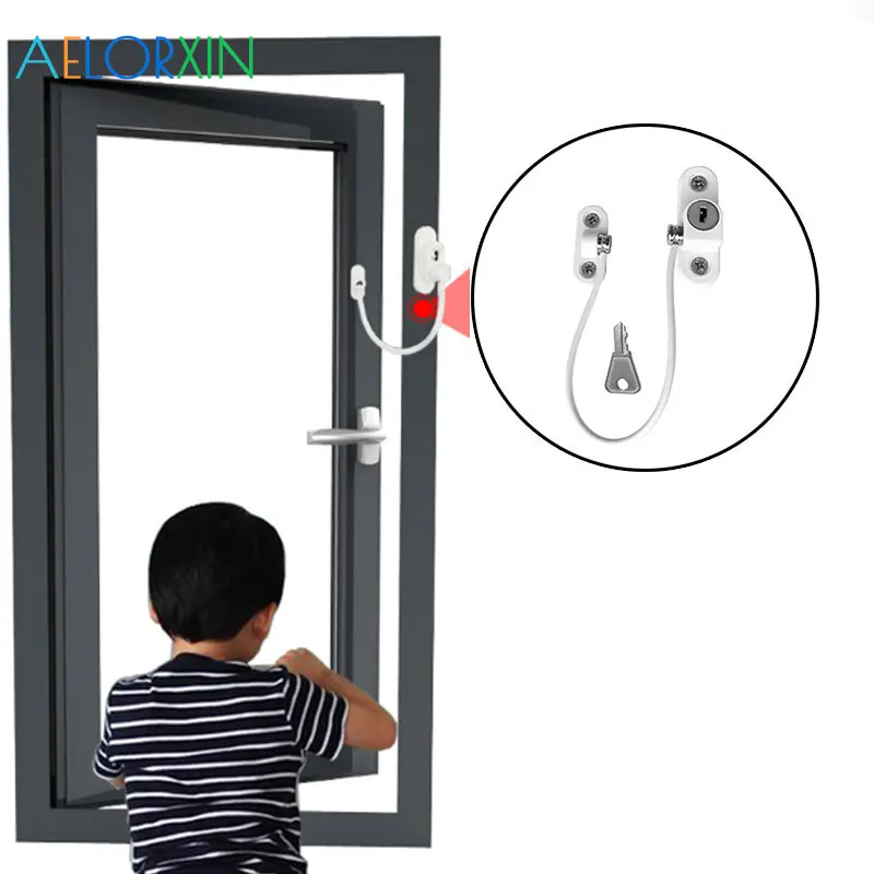 

2Pcs/Lot High Quality Child Protection Stainless Steel Window Locks Restrictor Kids Security Window Limit Lock Prevent Falling