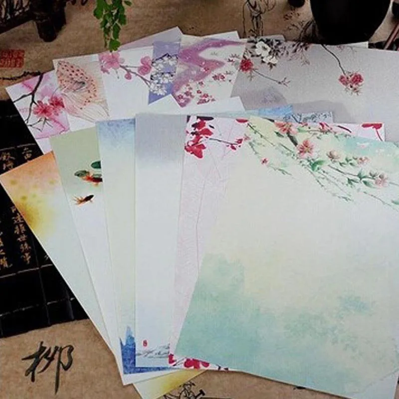 

Конверты бумажные в китайском стиле для письма, 8 шт., винтажные украшения с цветами для студентов, офисные и школьные принадлежности, Канцто...