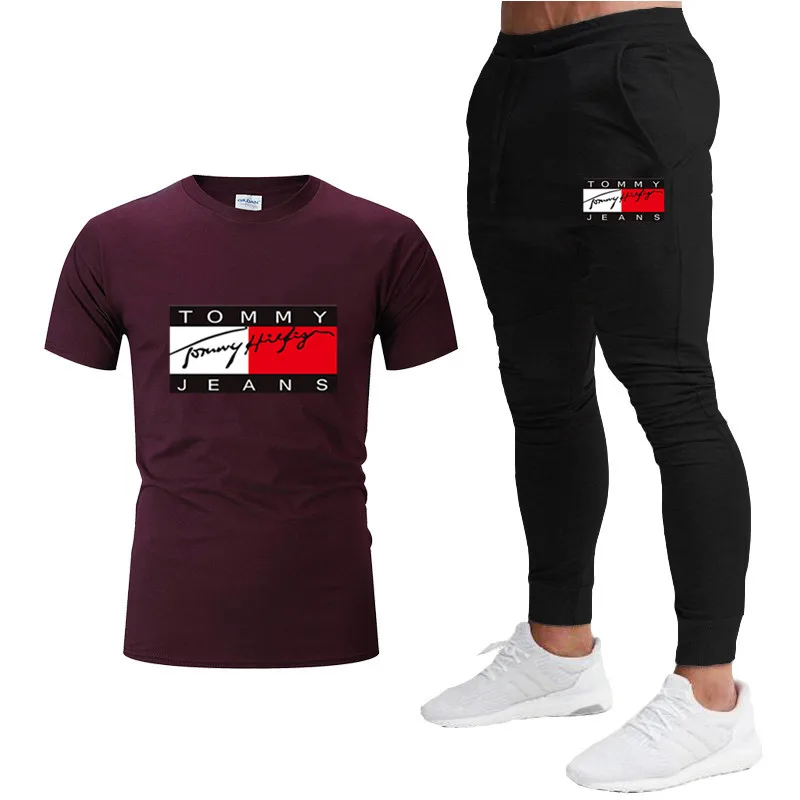 

2021 nouveaux pantalons manches courtes pour hommes et femmes d't et d'automne, costume de t-shirt confortable et dcontract