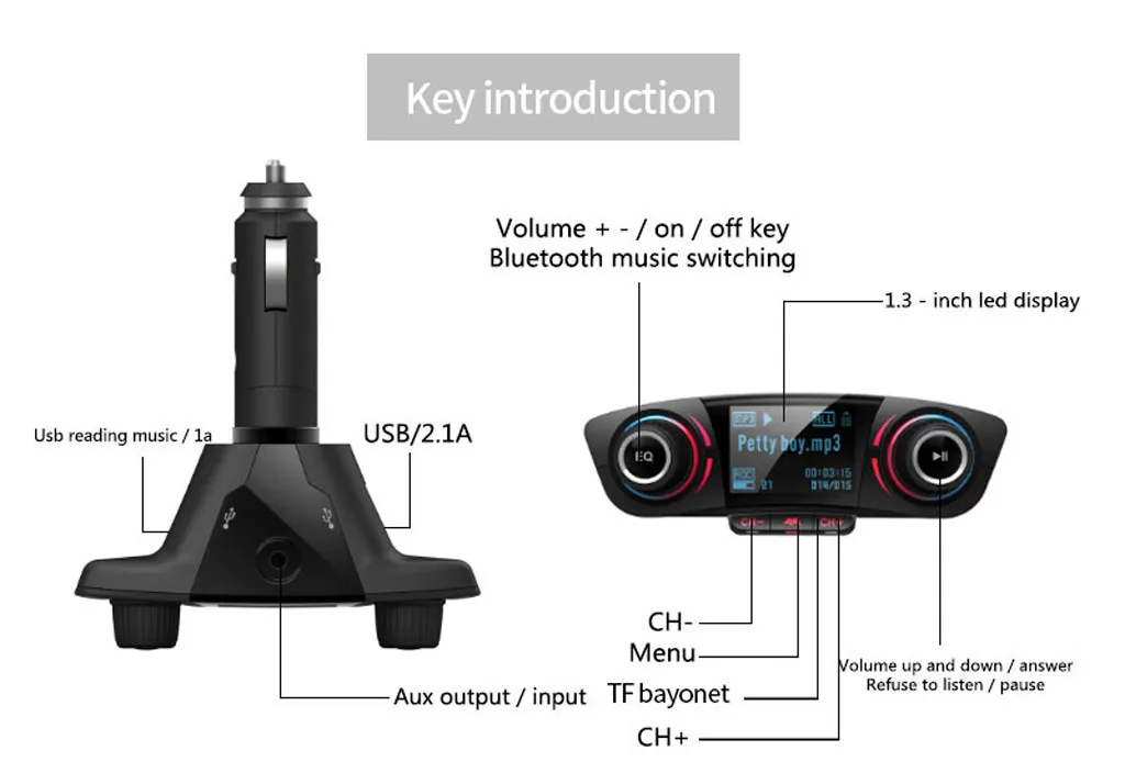 Bluetooth беспроводной Автомобильный MP3-плеер автомобильный комплект громкой связи