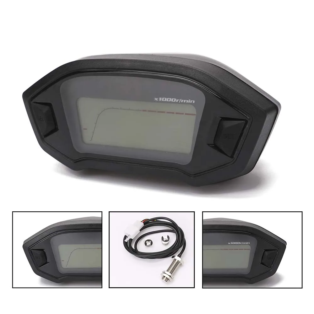 Universal Tachometer ATV Motorcycle LCD Digital Speedometer Odometer KMH Gauge Backlight for 2 4 Cylinders|motorcycle odometer|digital speedometer
