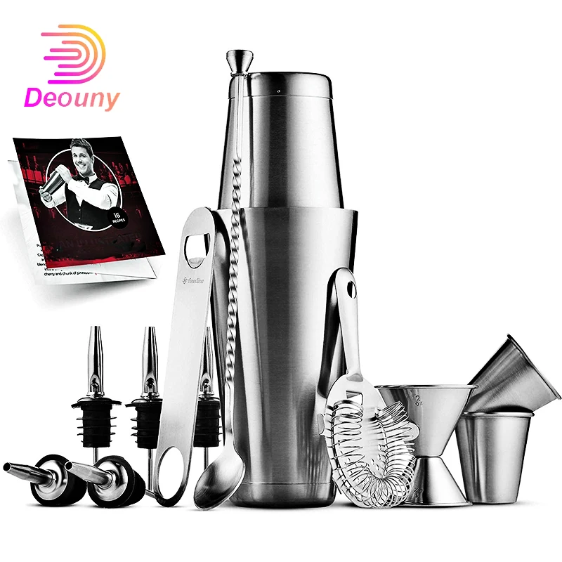 14 шт. шейкер Барные Инструменты Набор матовый Нержавеющая сталь Бармен Комплект