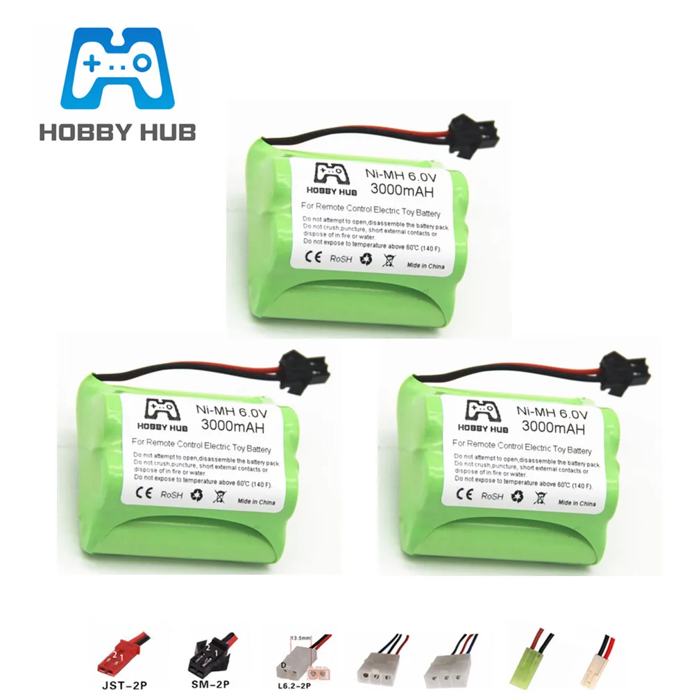 Аккумулятор NIMH 3000 мАч 6 в для радиоуправляемых игрушек автомобилей лодок