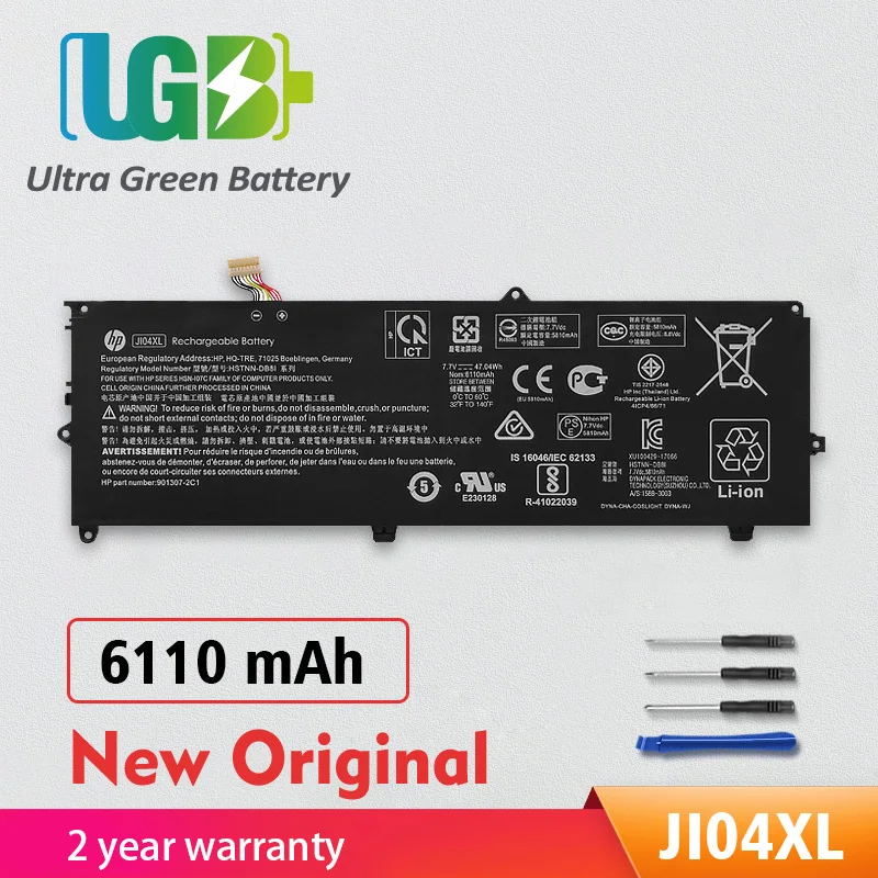 

UGB New Original JI04XL JI04047XL Battery For HP Elite X2 1012 G2 G2-1LV76EA Series HSTNN-UB7E 901307-541 901247-855 HSN-I07C