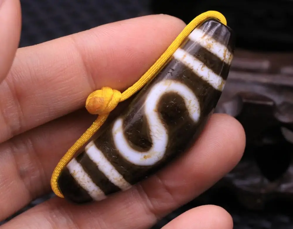 Волшебная мощность Тибетский Старый Агат S как вы хотите Рог бусины дзи кулон 58 мм