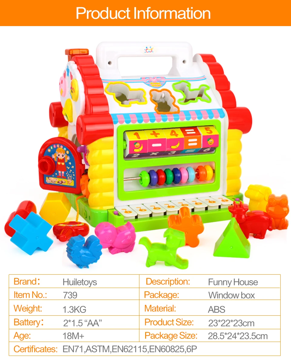 HOLA TOYS 739 Многофункциональные Музыкальные игрушки Детские забавные игрушки музыкальная электронная геометрические блоки Сортировка Обучающие Развивающие игрушки