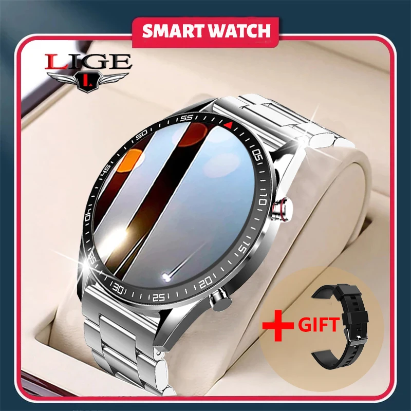 

LIGE новые мужские умные часы с монитором сердечного ритма мужские часы спортивные фитнес-трекер IP67 водонепроницаемые умные часы для Huawei Xiaomi ...