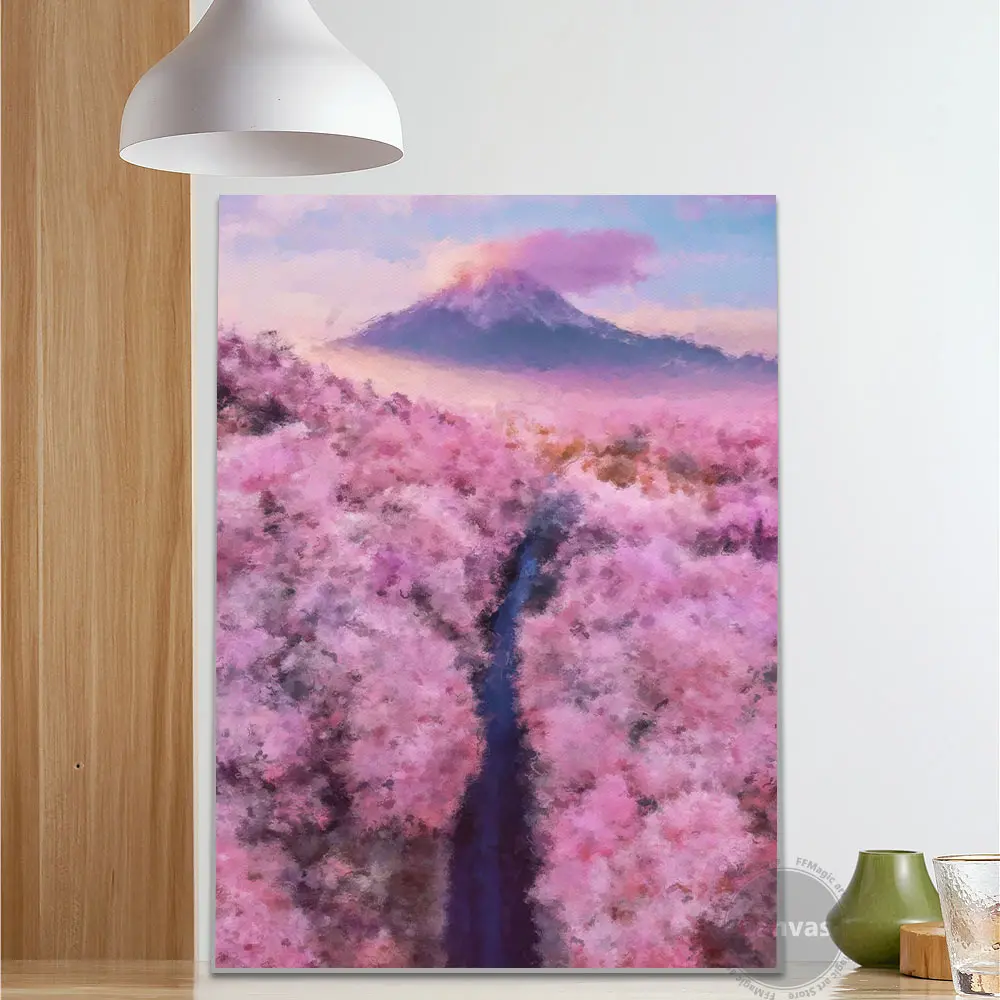 Крепление fuji и вишня в цвету Афиша Фотографии домашнего декора гостиной Спальня
