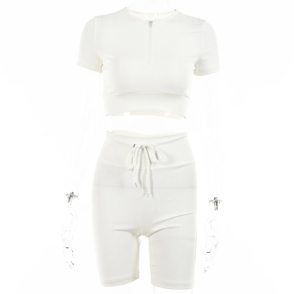 

2021 New Spring Summer Collection Women's Playsuit Elastric Waist V Neck Sheath Casual Female Popular Playsuit Shorts Set
