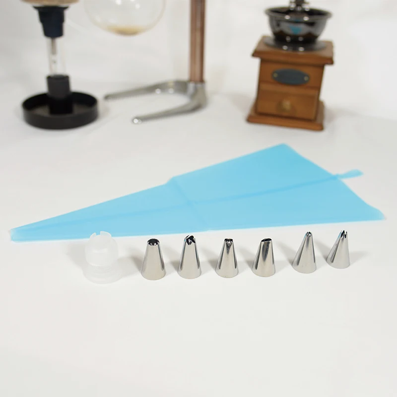 8 шт./компл. силиконовый Декор рот глазурь Трубопроводы Крем кондитерский мешок + 6