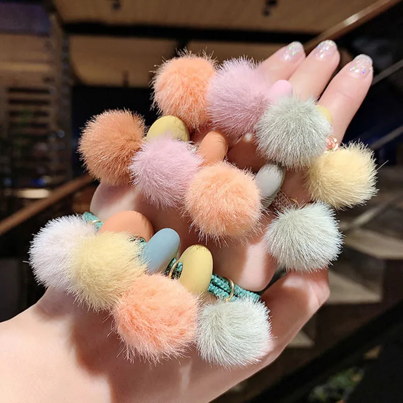 

Эластичная резинка для волос, модная простая резинка для волос для девочек, головной убор для хвоста, Детский плюшевый головной убор яркого ...