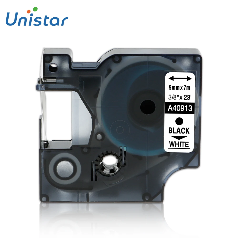 

Unistar 9mm 40913 Black on White Label Tapes Ribbon Compatible for Dymo for D1 Label Printer for DYMO LM160 LM280 Label Maker