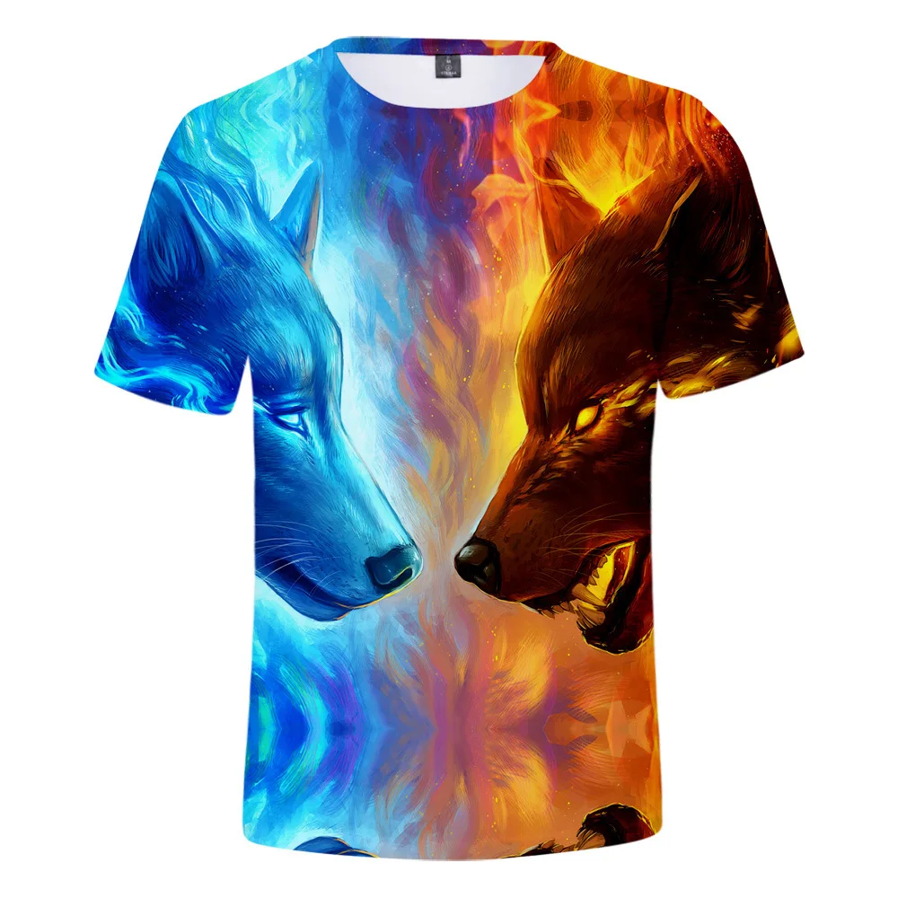 

High Quality 3D Print T shirt Kids Adults Space Galaxy 3D Wolf t shirt Fashion Hip Hop Men Women T-shirt Tops child Clothes