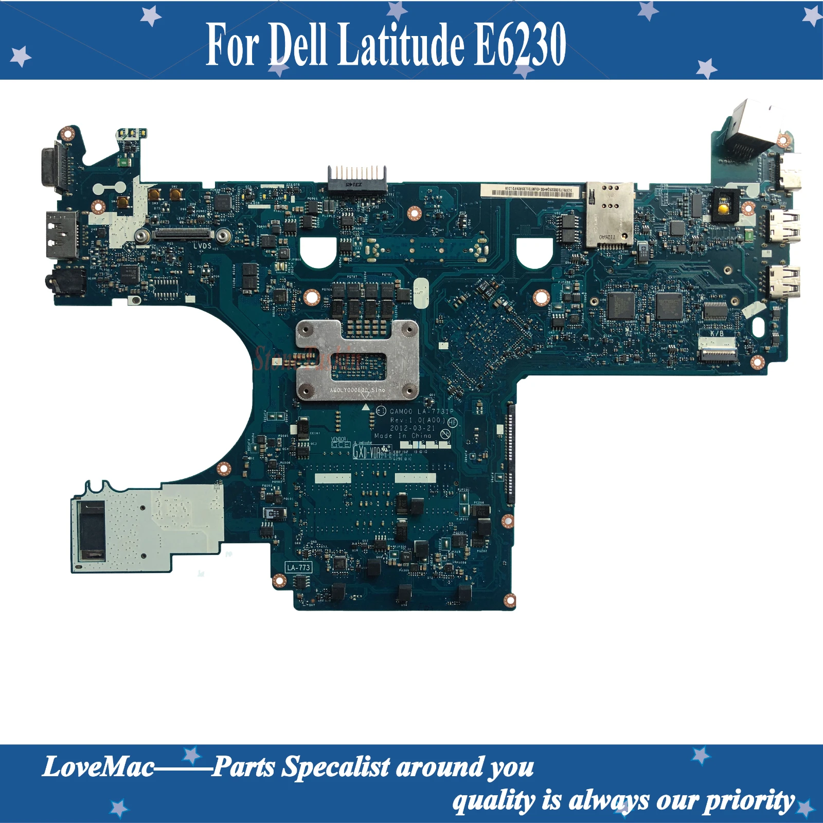 Высокое качество CN 0FJ4D9 QAM00 LA 7731P для Dell Latitude E6230 Материнская плата ноутбука SR0MY I5 3320M