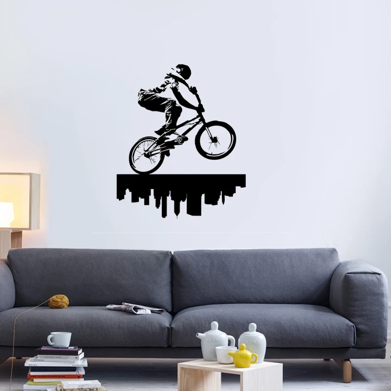 Наклейка на стену BMX с изображением городского пейзажа персонализированные
