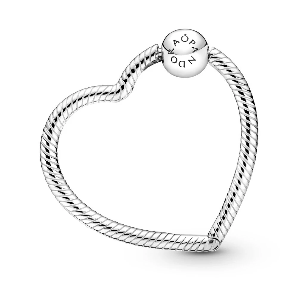 

2021 New Heart-Shaped Belt Ornaments Fit Original Pandora DIY Beads Charms Plata De Ley 925 Sterling Silver Women's Fine Jewelry