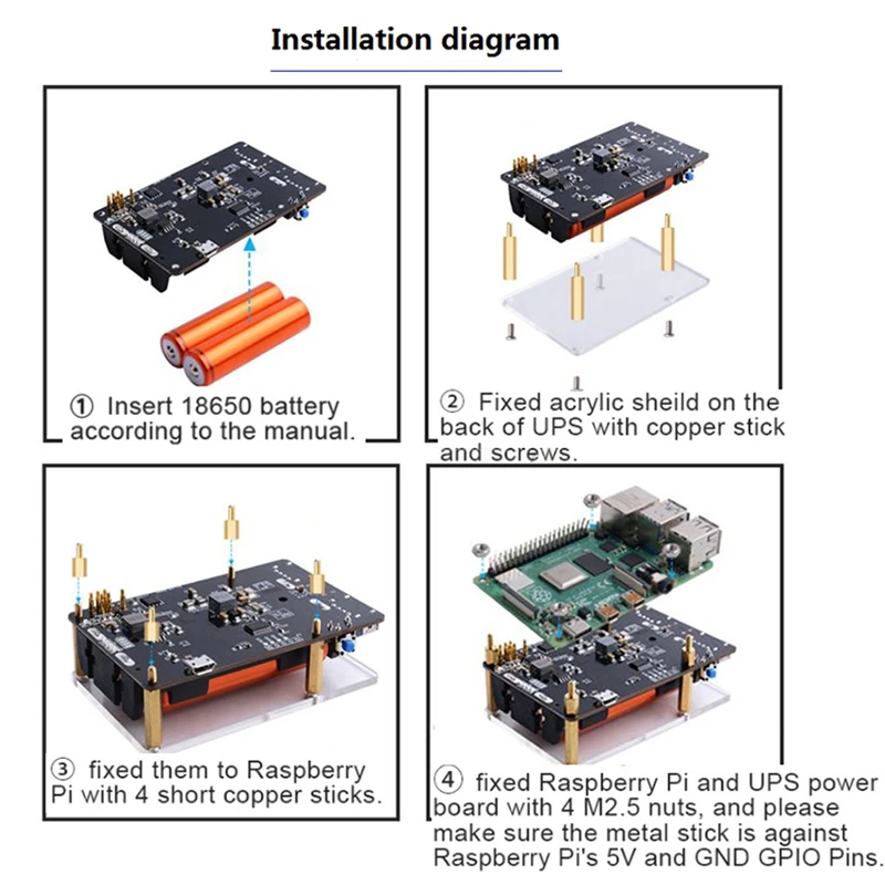 18650 UPS с RTC &amp Coulometer Pro устройство питания Расширенный два USB-порта для Raspberry Pi 4 B / 3B +/