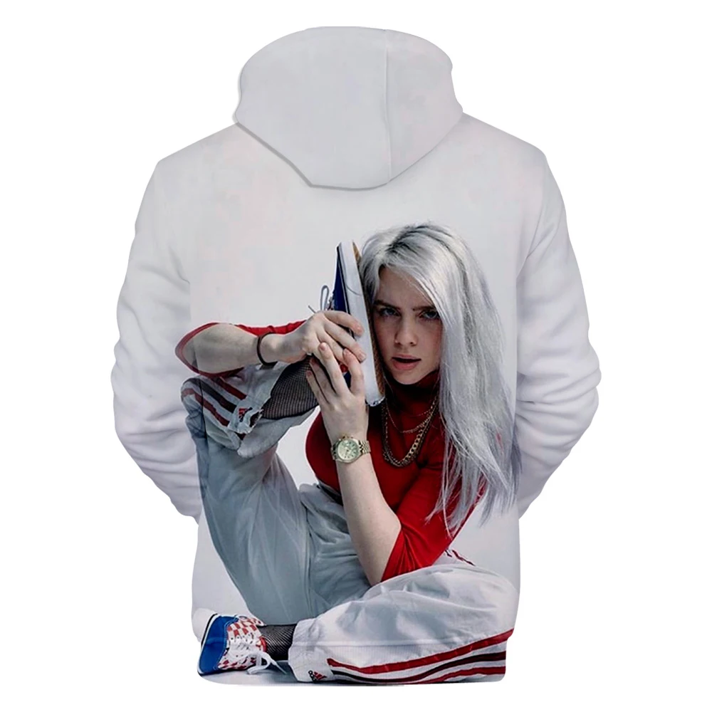 Новые модные толстовки с капюшоном Billie Eilish 3D, популярные мужские и женские пуловеры для мальчиков и девочек, повседневные толстовки Harajuku на осень и зиму