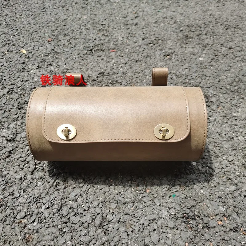 

Motorcycle Fork Bag Handlebar Bags Leather Cruiser Moto Accessories Motorbike Saddlebag Universal Nondestructive Installation