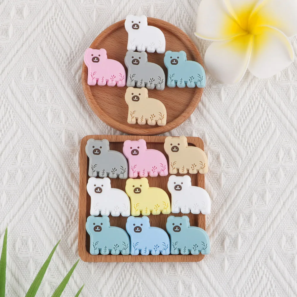 

Sunrony 50Pcs Silicone Beads New Mini Animal Food Grade Teether DIY Pacifier Chain Accessories Baby Molar Toys