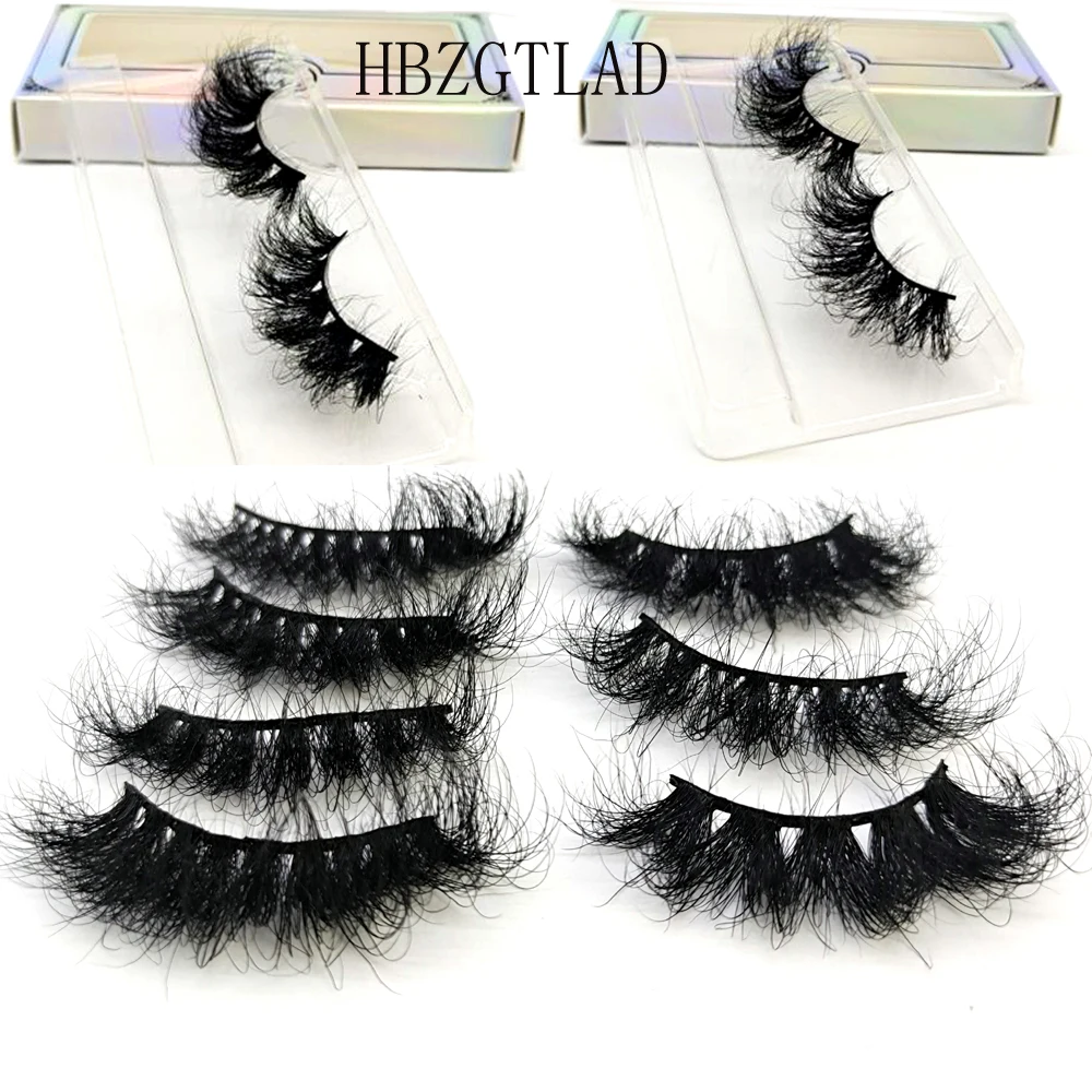 

HBZGTLAD 100% mink eyelashes extra length 22-25mm lashes 3D eyelashes Big dramatic volumn eyelashes Crisscross false eyelash