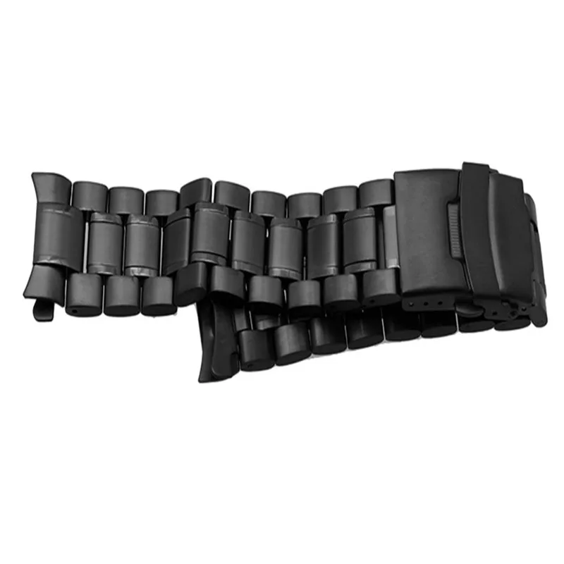 Stainless Steel Watch Band 18mm 20mm 22mm 24mm Strap Wristband Curved End Watch Strap Double Lock Buckle Replacement Wrist Belt
