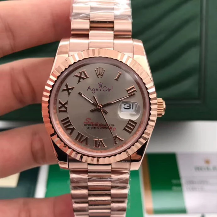 

Classic New Automatic Mechanical Men Datejust Stainless Steel Sapphire Rose Gold Diamond Rome President Watch 36mm AAA+