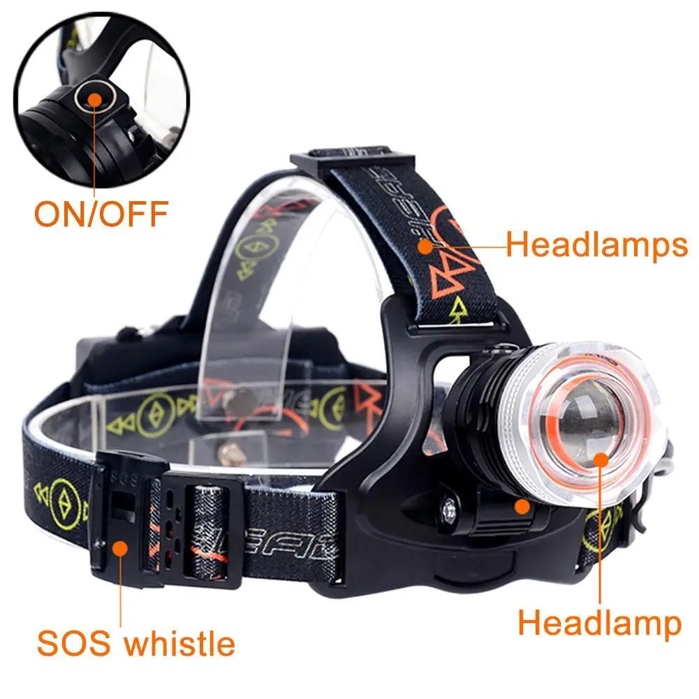 USB фары 4 режима Водонепроницаемый масштабируемый 2 * светодиодный 8000 Люмен LED Фара