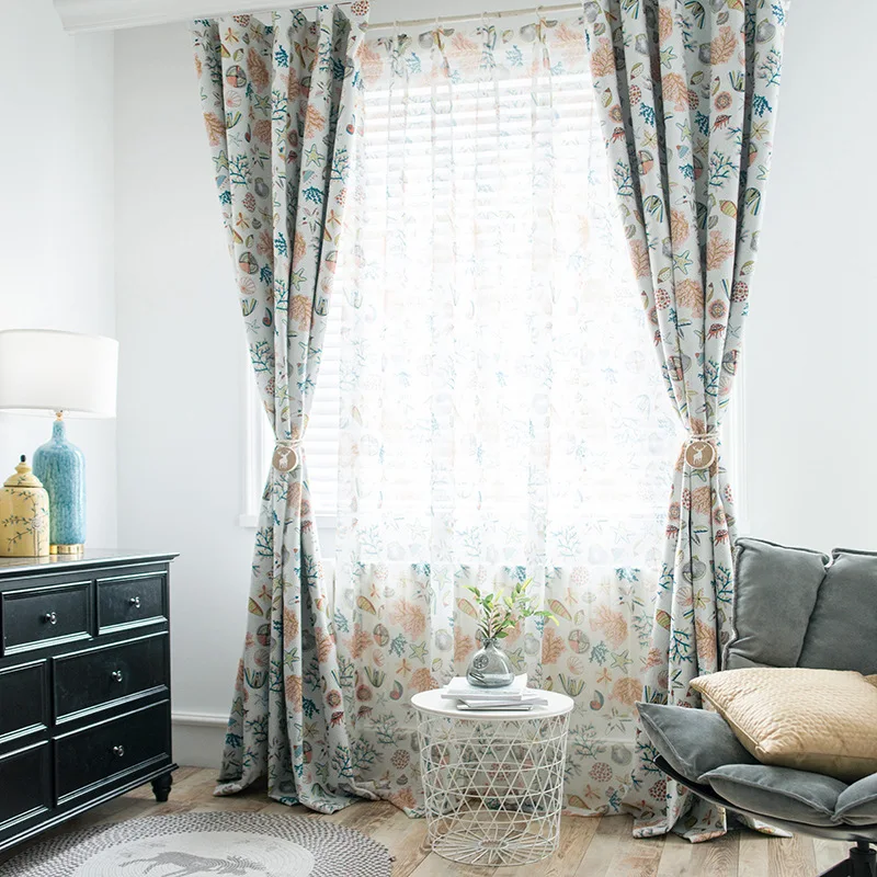 Современные тюлевые шторы для гостиной столовой спальни Мультяшные занавески