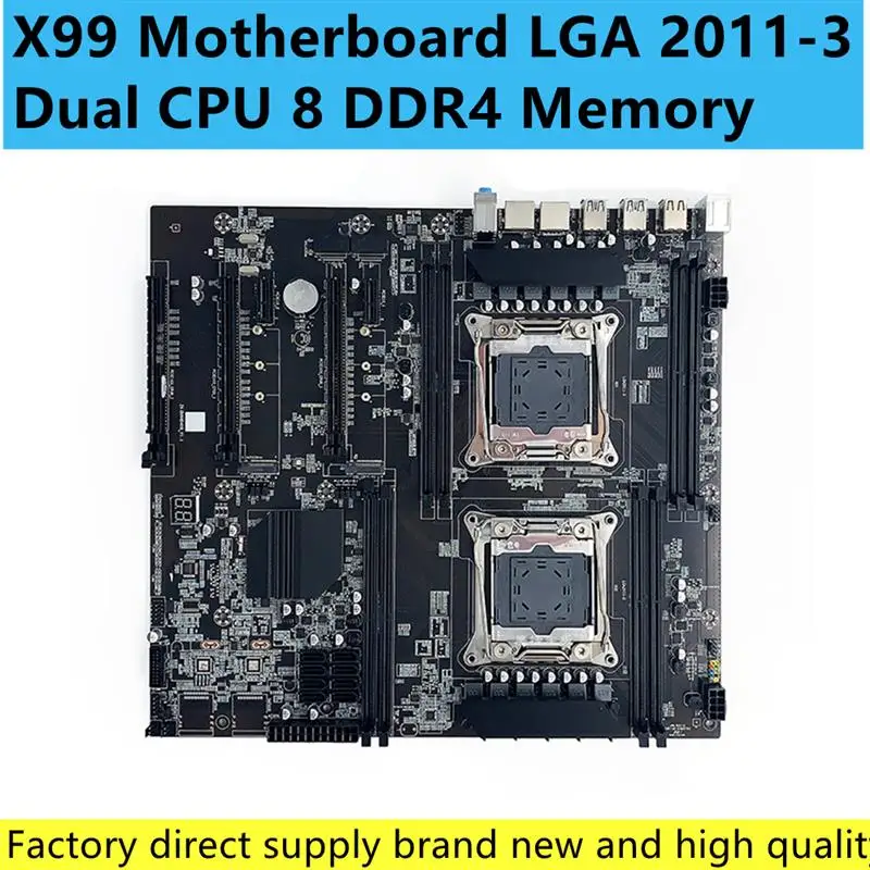 

Материнская плата X99, LGA 2011-3, двойной процессор 8, слот памяти DDR4 256G PCI-E 16X SATA2.0 NVME M.2, интерфейс для настольных ПК, Чиа, SSD